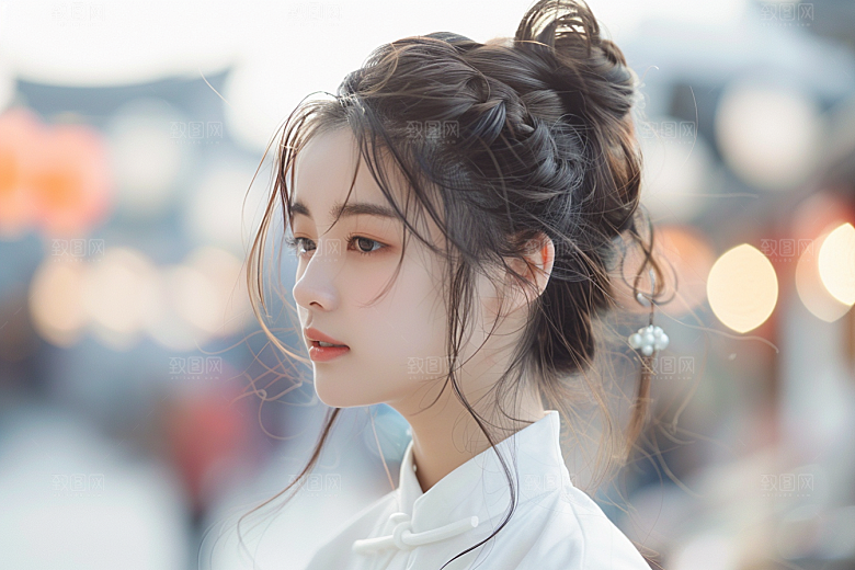 妆造发型彩妆艺术发型摄影图