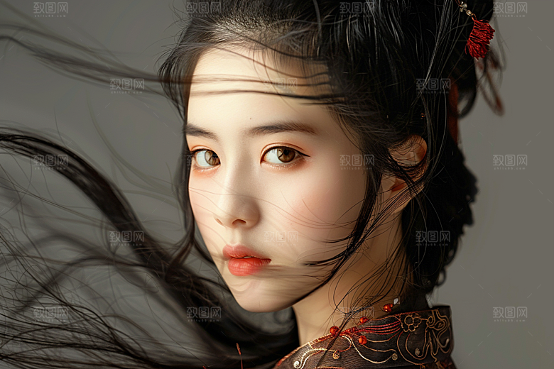 妆造发型美妆艺术发型摄影图