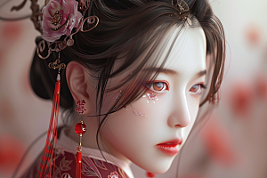 妆造发型艺术发型写真摄影图