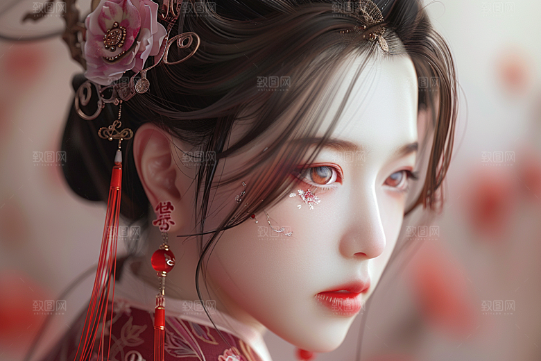 妆造发型艺术发型写真摄影图