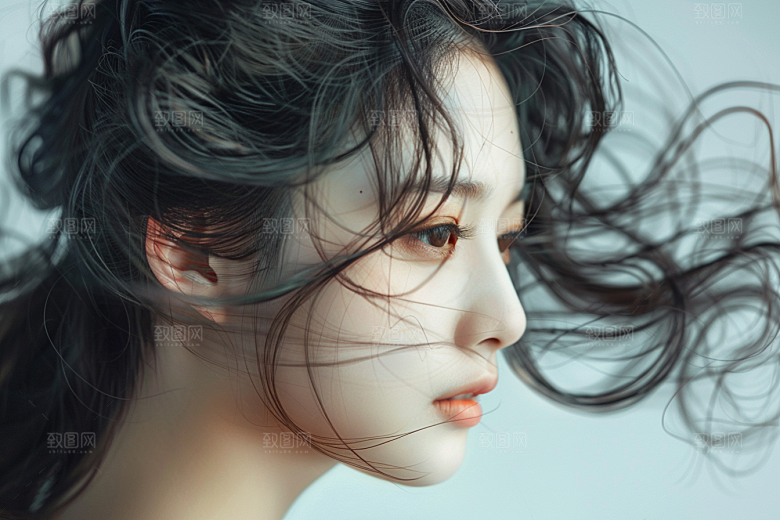 妆造发型唯美肖像摄影图