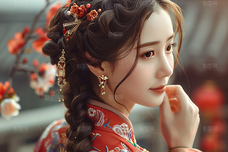 妆造发型艺术发型高清摄影图