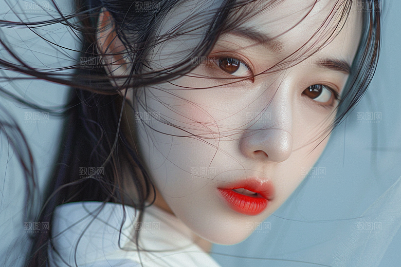 妆造发型人物美妆摄影图