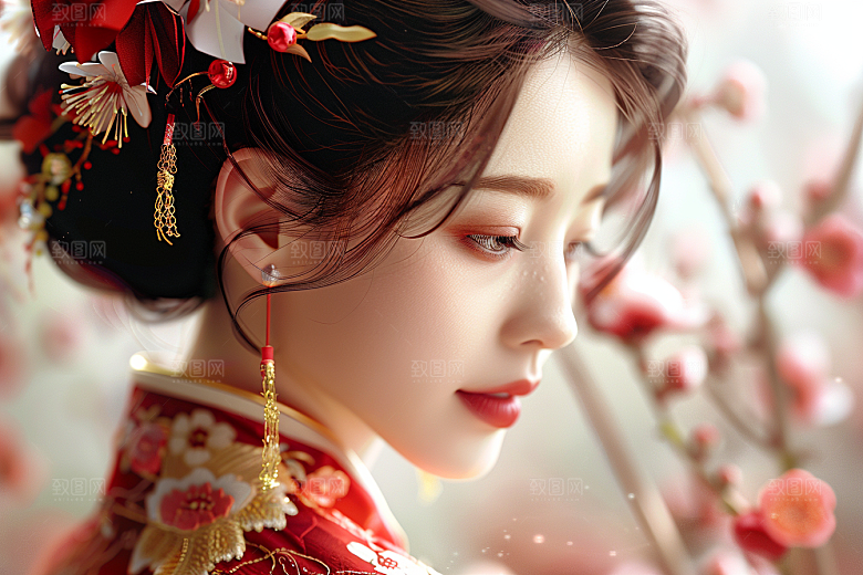 妆造发型唯美艺术摄影图
