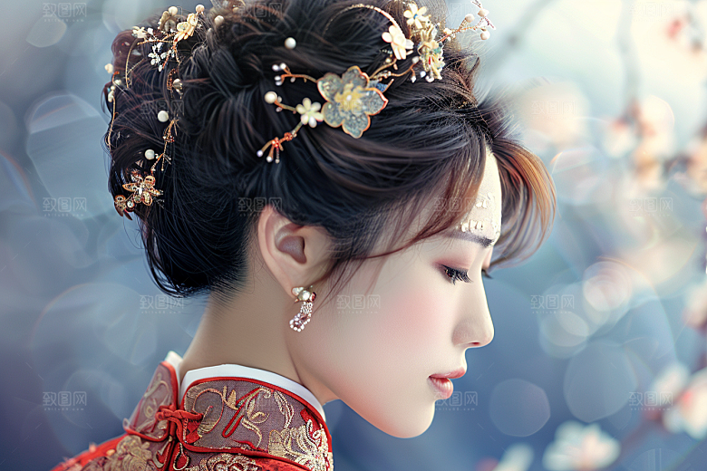 妆造发型美妆彩妆摄影图