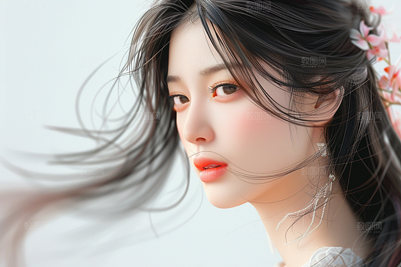 妆造发型唯美艺术摄影图
