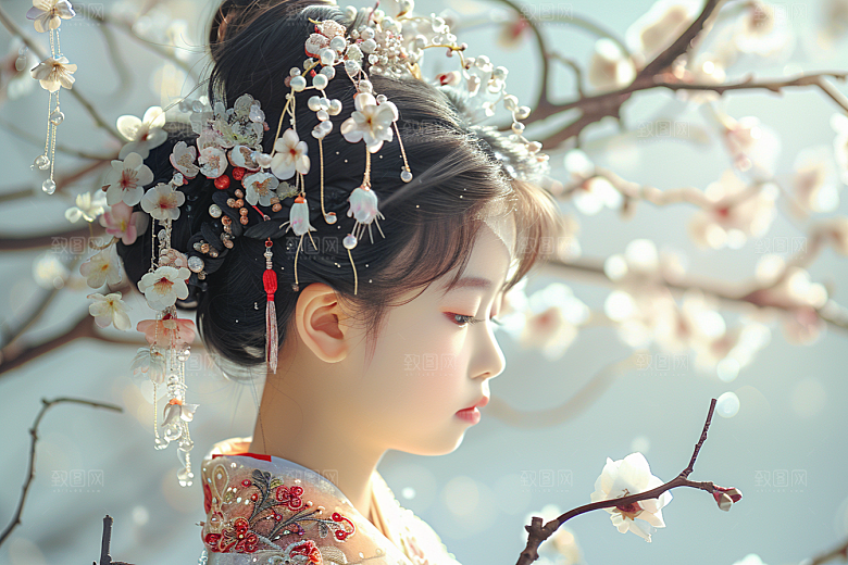 妆造发型艺术美妆摄影图