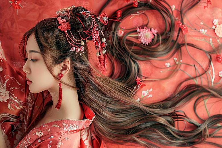 妆造发型人物写真摄影图