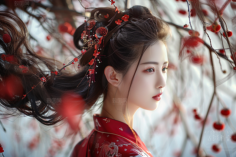 妆造发型唯美彩妆摄影图