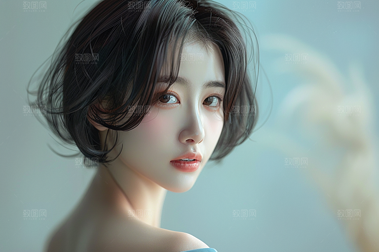 妆造发型人物唯美摄影图