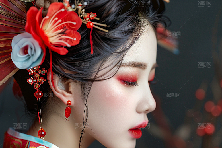 妆造发型写真高清摄影图