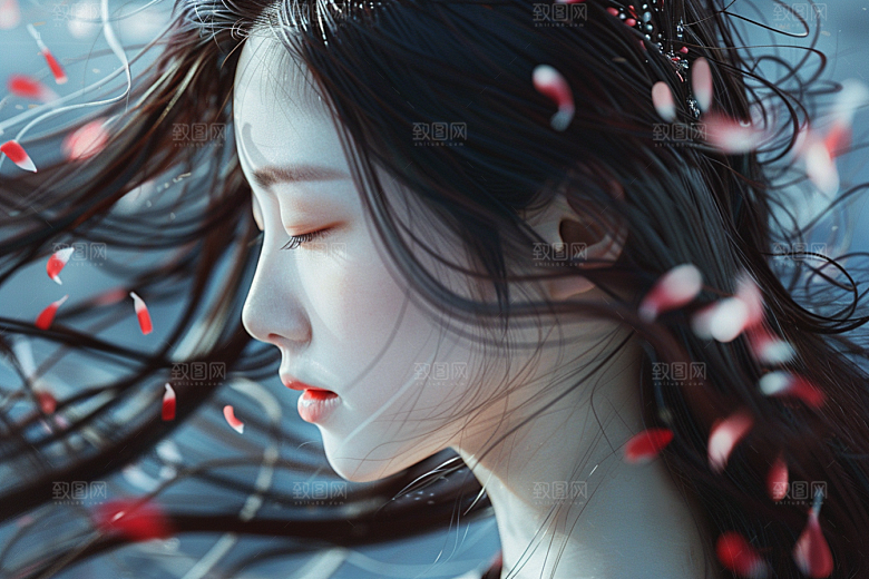 妆造发型唯美写真摄影图