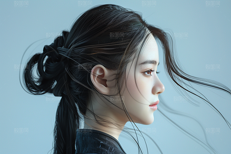 妆造发型美妆造型写真摄影图