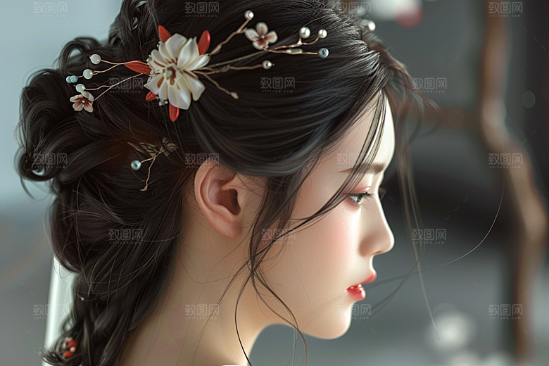 妆造发型彩妆写真摄影图