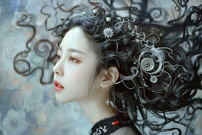 妆造发型写真高清摄影图