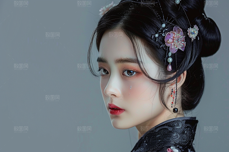 妆造发型唯美美妆摄影图