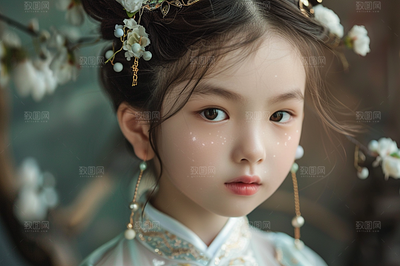 妆造发型唯美艺术发型摄影图