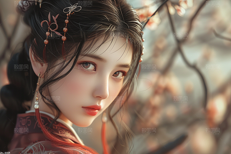 妆造发型唯美艺术发型摄影图