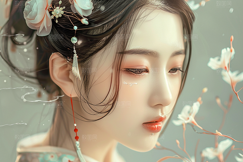 妆造发型肖像艺术摄影图