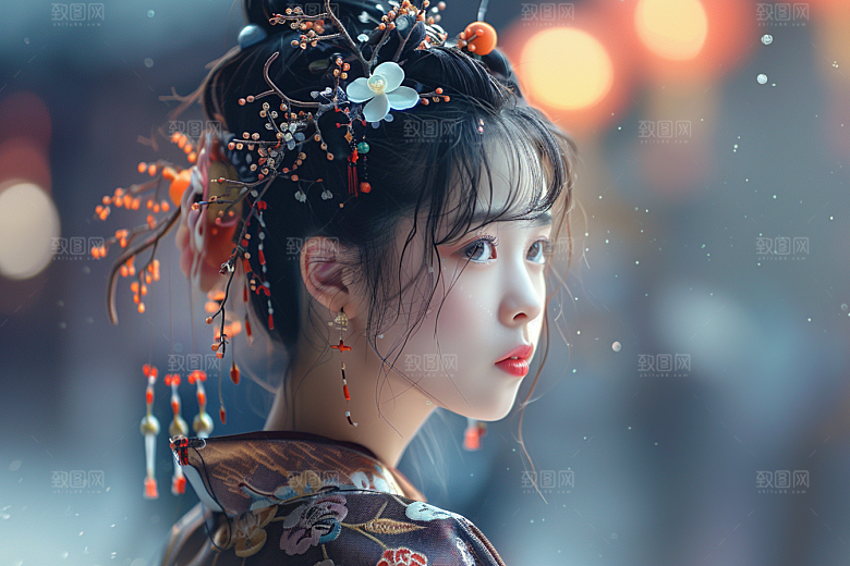 妆造发型美妆彩妆摄影图