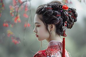 妆造发型高清艺术发型摄影图