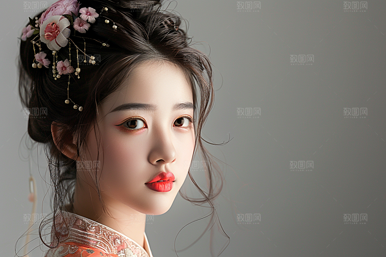 妆造发型艺术发型写真摄影图