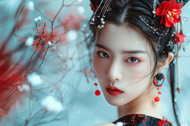 妆造发型人物艺术摄影图
