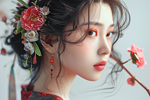 妆造发型写真艺术发型摄影图