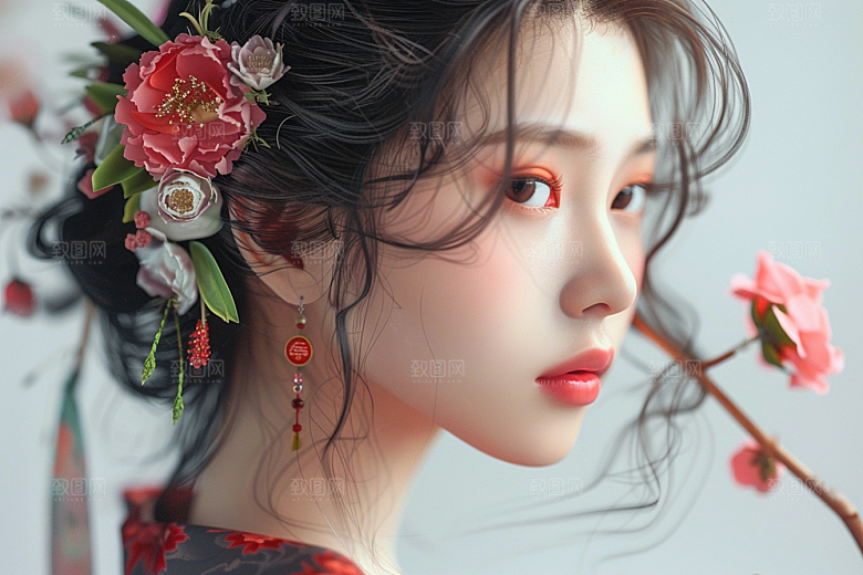 妆造发型写真艺术发型摄影图