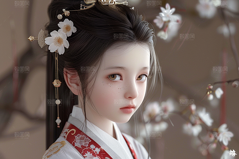 妆造发型人物美妆造型摄影图
