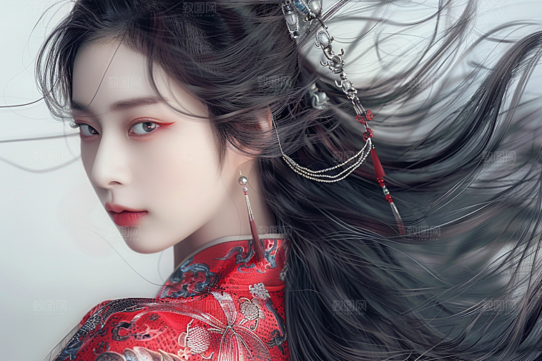 妆造发型艺术发型写真摄影图