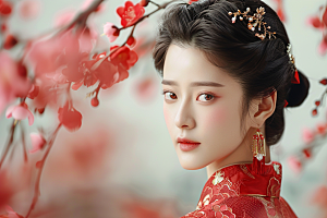 妆造发型人物彩妆摄影图