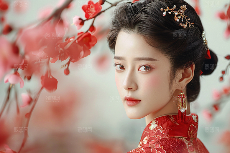 妆造发型人物彩妆摄影图