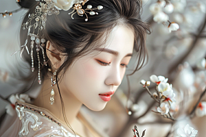 妆造发型艺术艺术发型摄影图