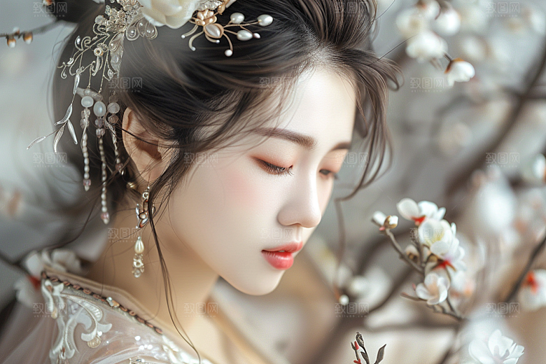 妆造发型艺术艺术发型摄影图