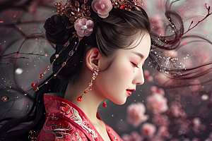 妆造发型高清艺术发型摄影图
