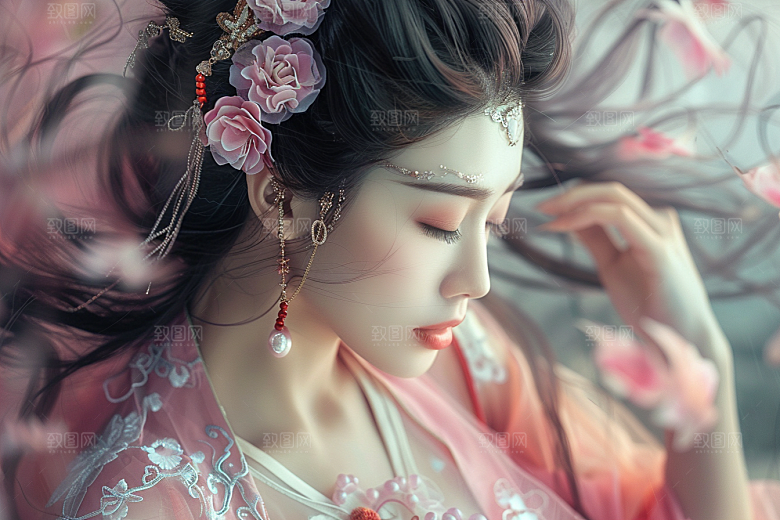 妆造发型唯美肖像摄影图