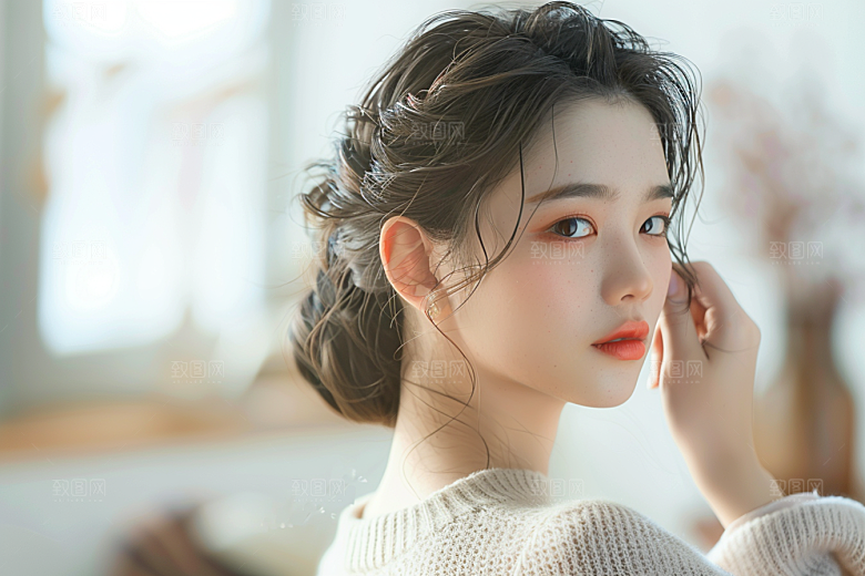 妆造发型艺术发型高清摄影图