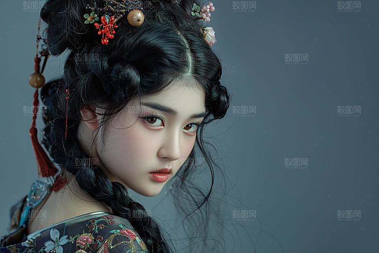 妆造发型唯美艺术摄影图