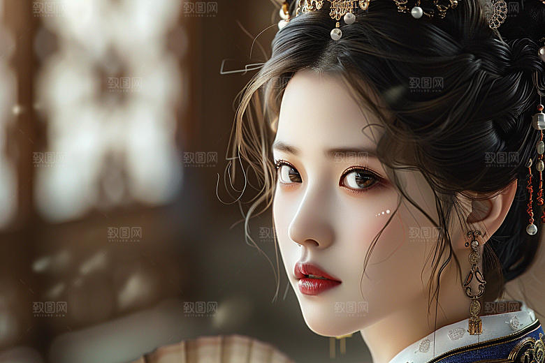 妆造发型写真高清摄影图