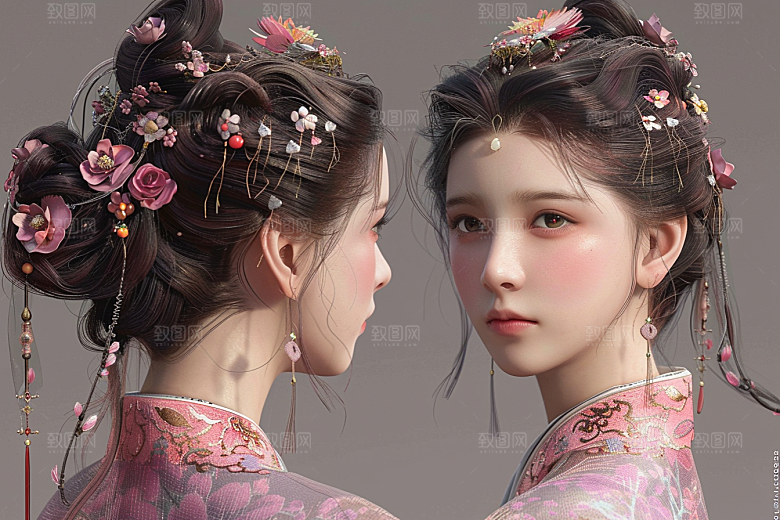 妆造发型人物写真摄影图