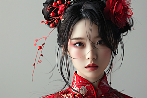 妆造发型美妆造型唯美摄影图