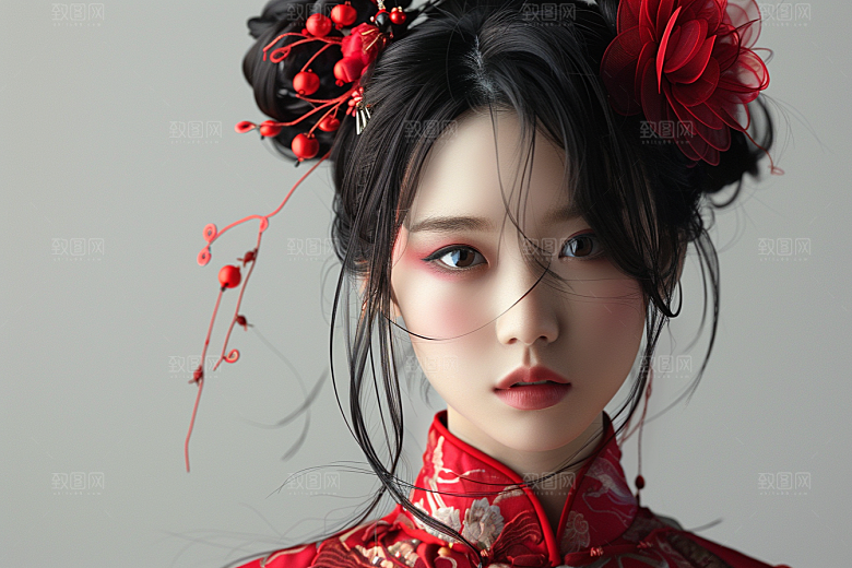 妆造发型美妆造型唯美摄影图