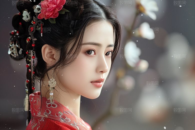妆造发型美妆彩妆摄影图