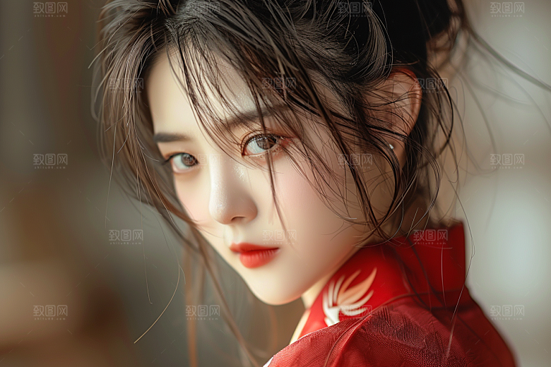 妆造发型人物艺术发型摄影图