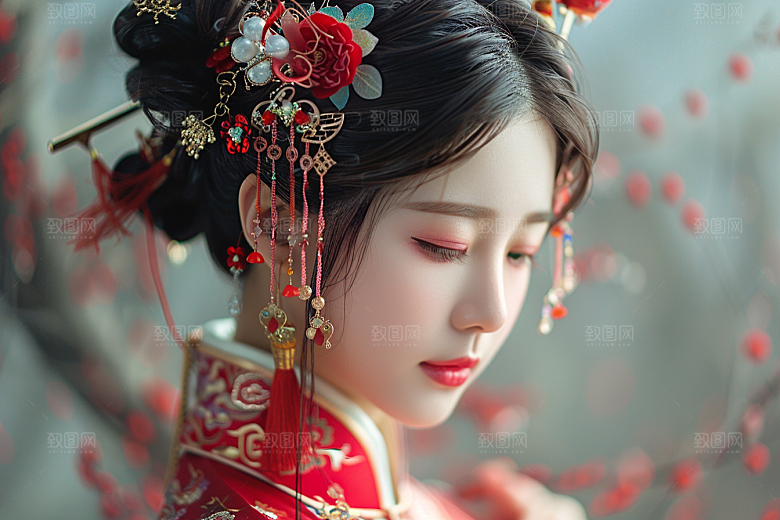 妆造发型艺术美妆摄影图