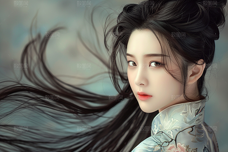 妆造发型艺术发型写真摄影图