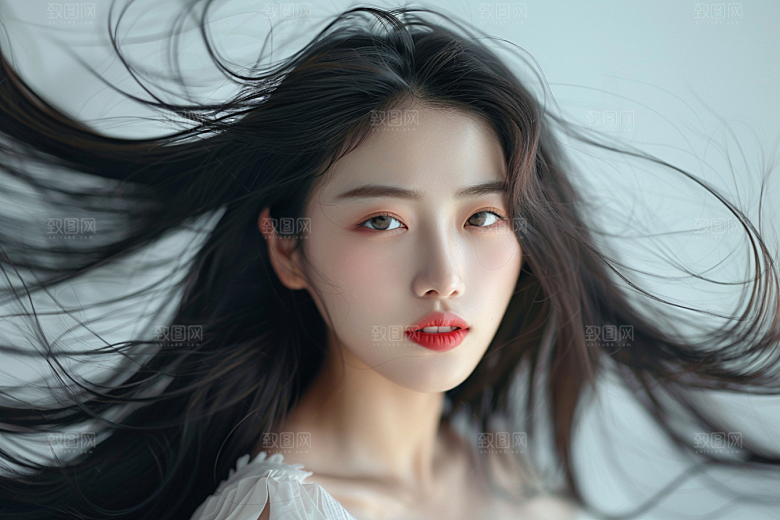 妆造发型唯美美妆造型摄影图