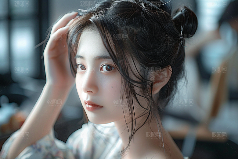 妆造发型艺术发型高清摄影图
