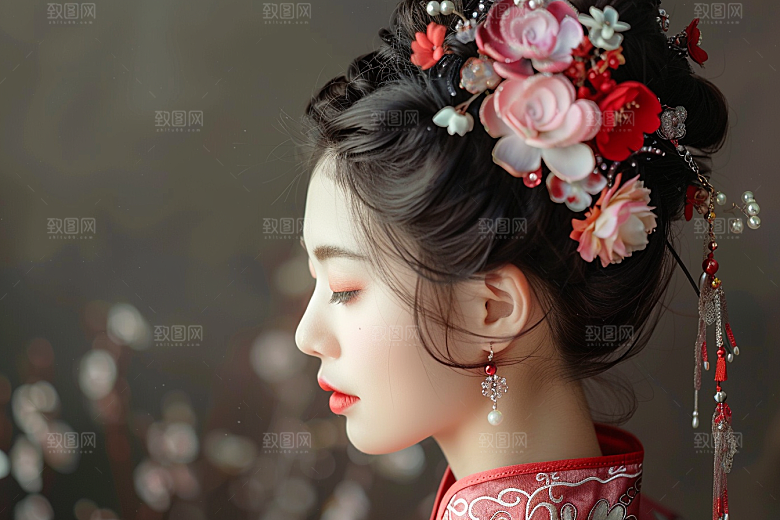 妆造发型唯美写真摄影图